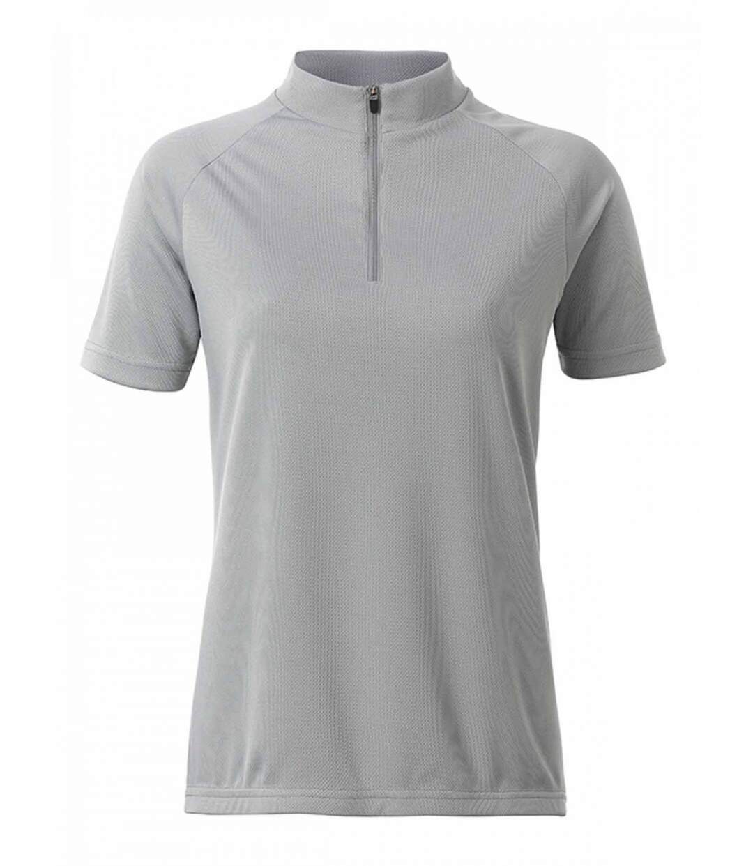 maillot cycliste zippé - FEMME - JN511 - gris argent