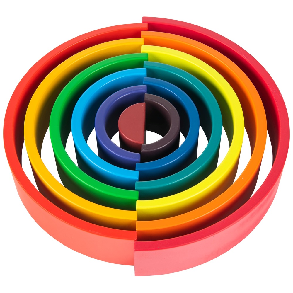 Squirrel Play 12-teiliger Regenbogen-Stapelturm aus Holz