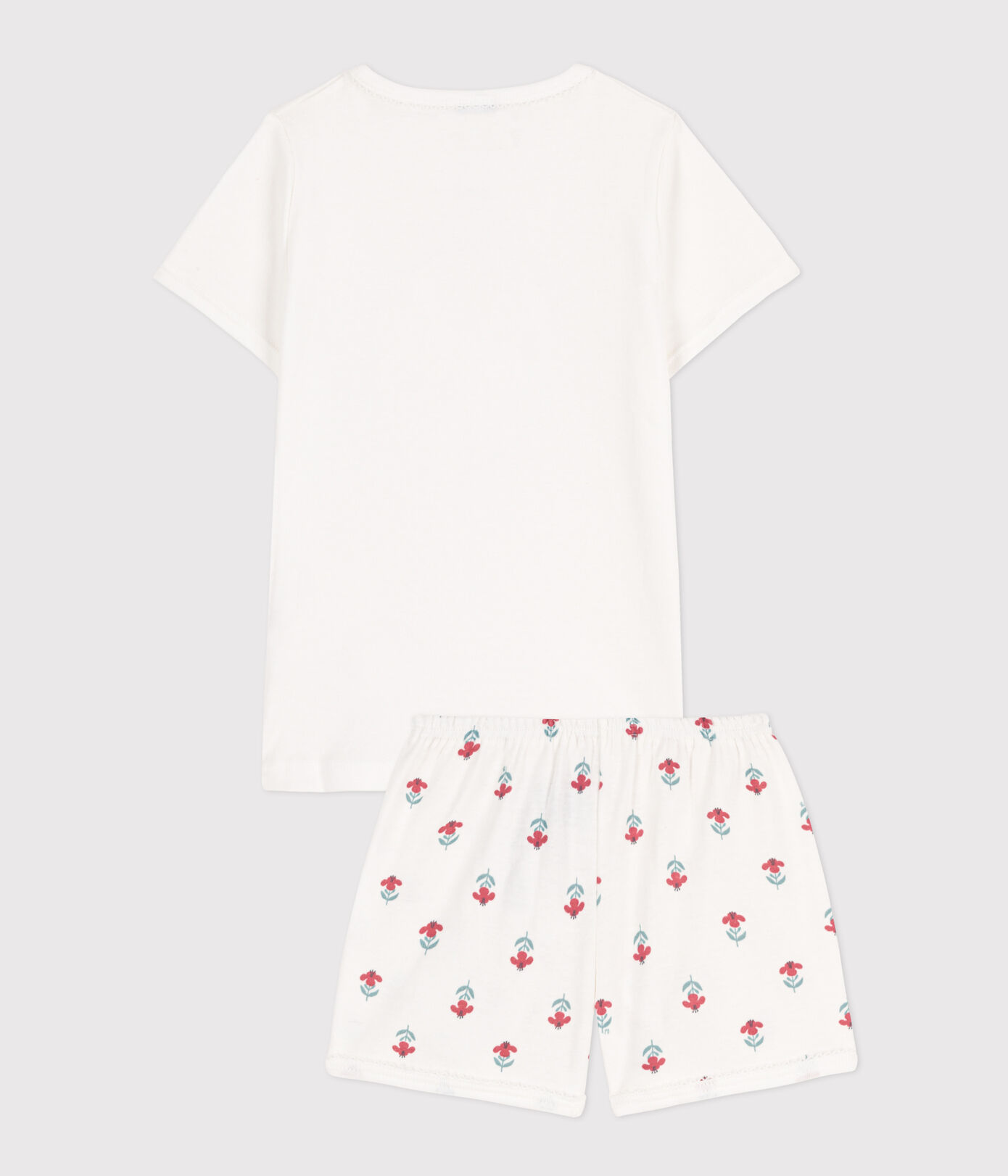 Pyjacourt fleurs en coton petite fille