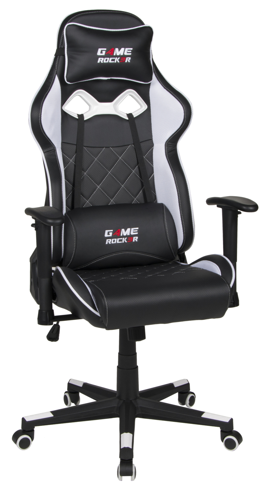Gaming-Stuhl - schwarz-weiß - höhenverstellbar