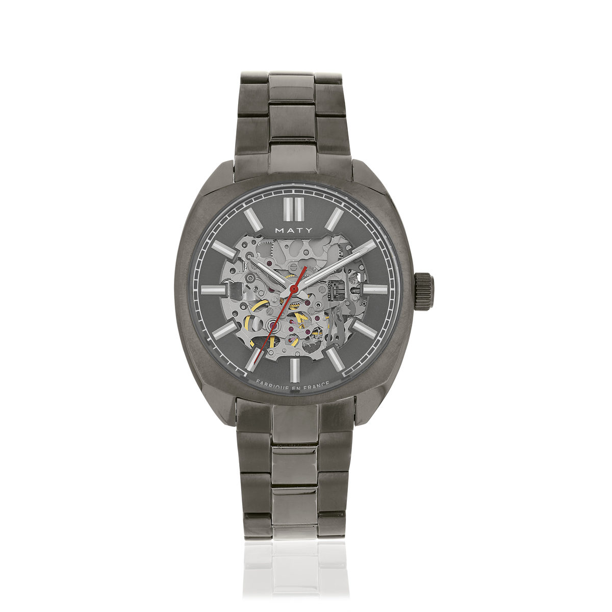Montre homme squelette automatique acier bracelet acier