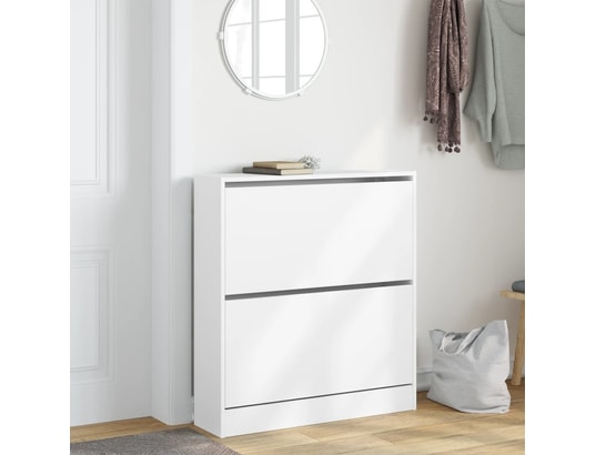 VIDAXL - Armoire à chaussures blanc 80x21x87,5 cm bois d'ingénierie