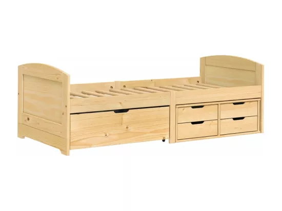 Lit de jour avec 5 tiroirs IRUN 90x200 cm bois de pin massif