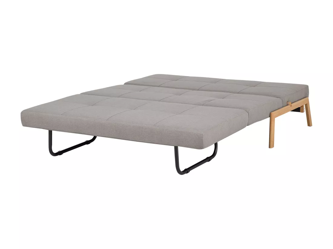 Canapé convertible 2 places en tissu gris clair EDLAND