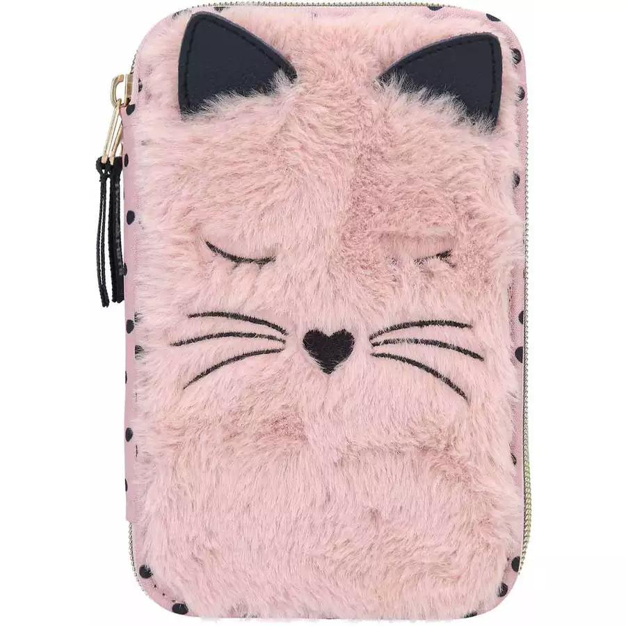 Depesche Federtasche Katze Fell Princess Mimi 19 x 12 cm rosa