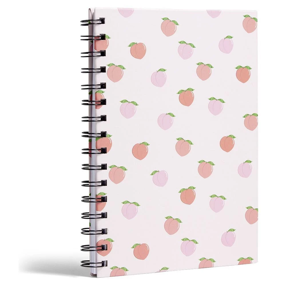 Carnet spirale A5 à lignes thème fruit pêche 160 pages