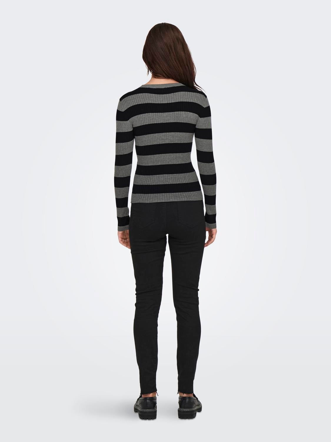 JDYPLUM Strickpullover Dark Grey Melange