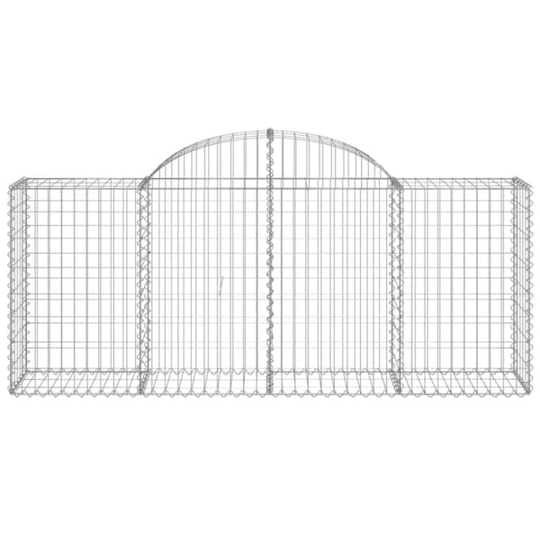 vidaXL Gabionkurver buede 2 stk 200x50x80/100 cm galvanisert jern