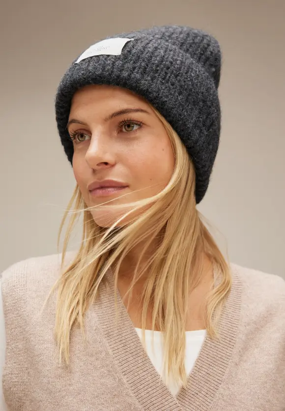 Flauschiger Beanie - anthracite melange