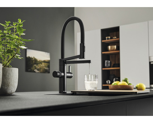 Blanco keukenkraan met bruiswater DRINK.SODA EVOL-S PRO, matzwart, 526633