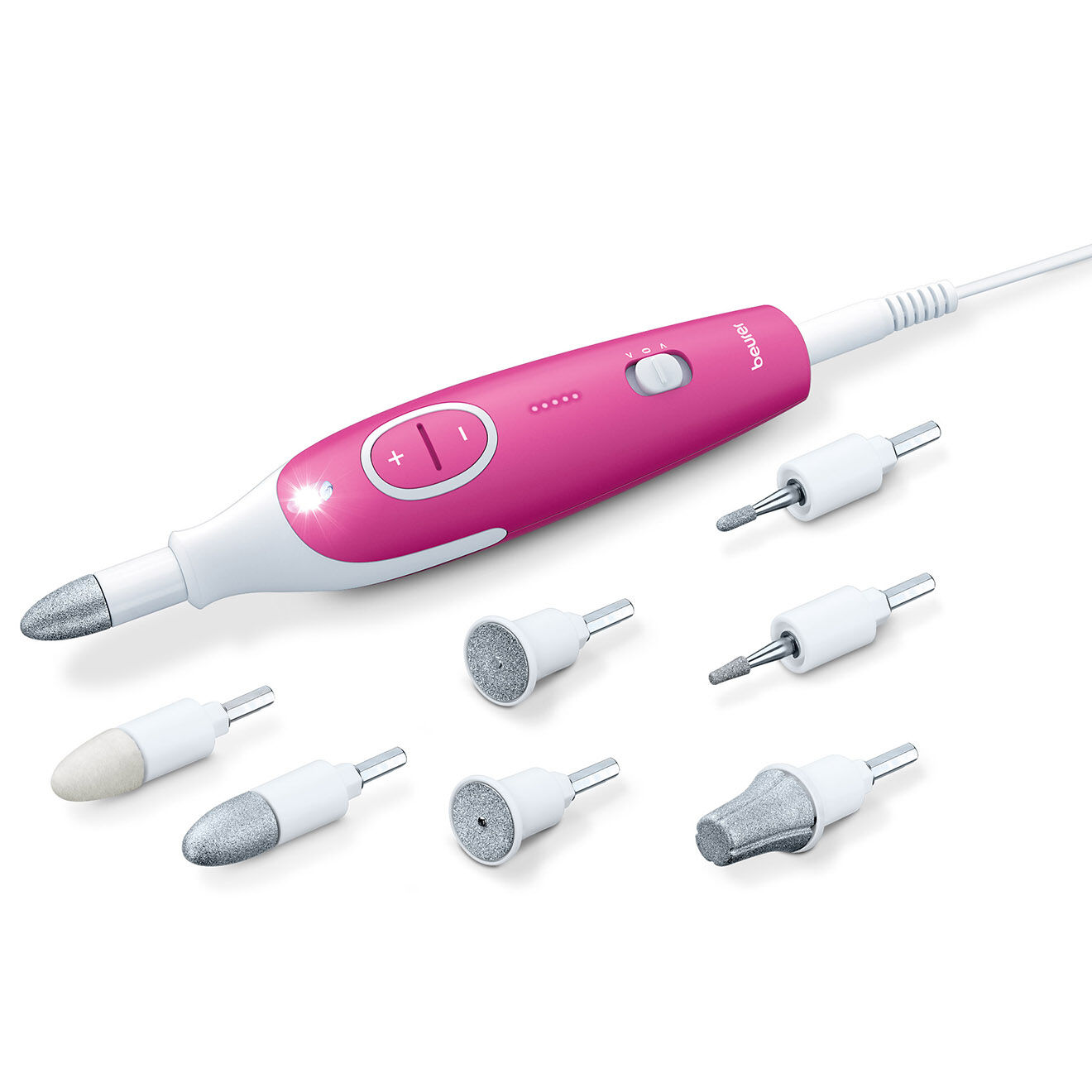 Beurer Set manucure - pédicure (7 embouts) + set soin des ongles rose