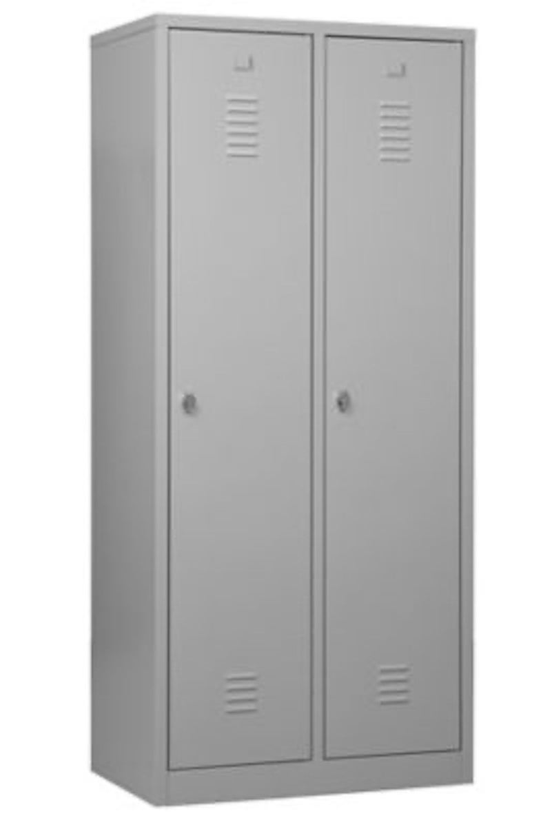 PROREGAL Garderobekast Camel 2-Vaks met Pro Divider HxBxD 180 x 80 x 50 cm Hangslot Grijs