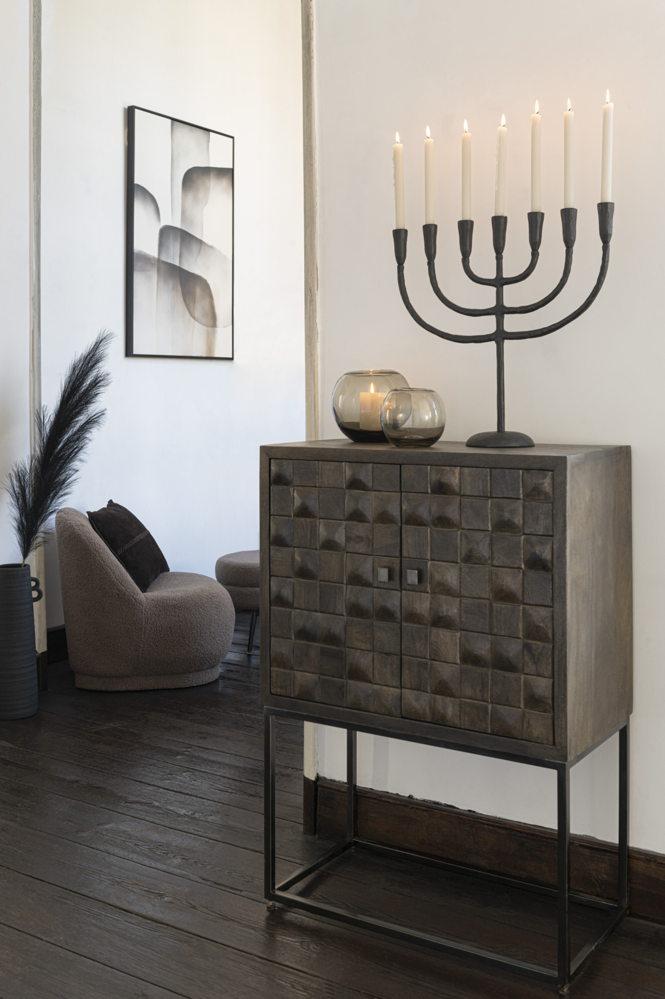 Kast Furu hoog Goud/Naturel