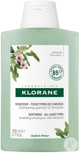 Klorane Douceur Shampoing Gainant À l'Amande Tous Types De Cheveux Flacon 200ml