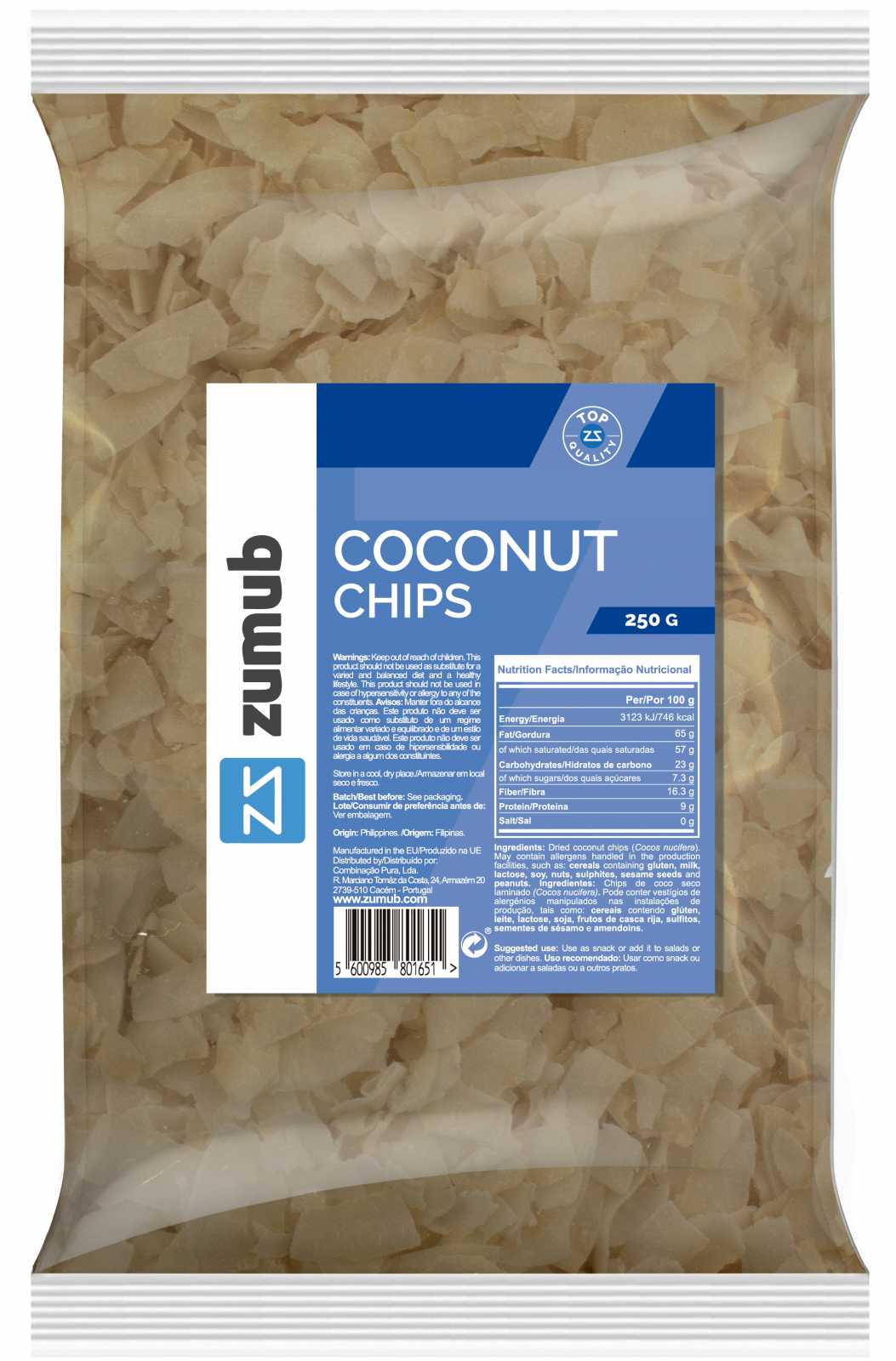 Chips de coco Zumub Zumub 250g - Oportunidade
