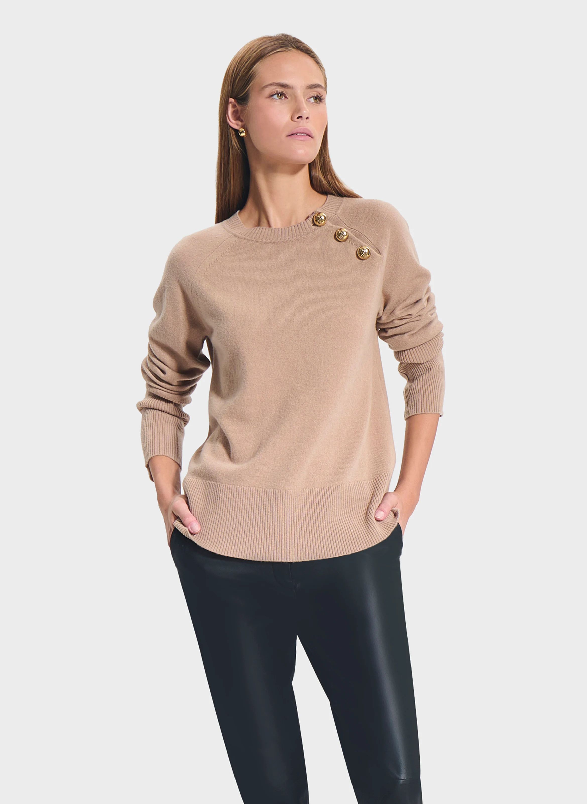 NOAM - Pull col rond en cachemire | Beige