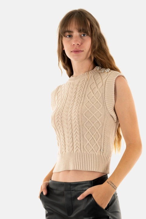 pull léger guess jeans sabine jewel btn a90f cemento