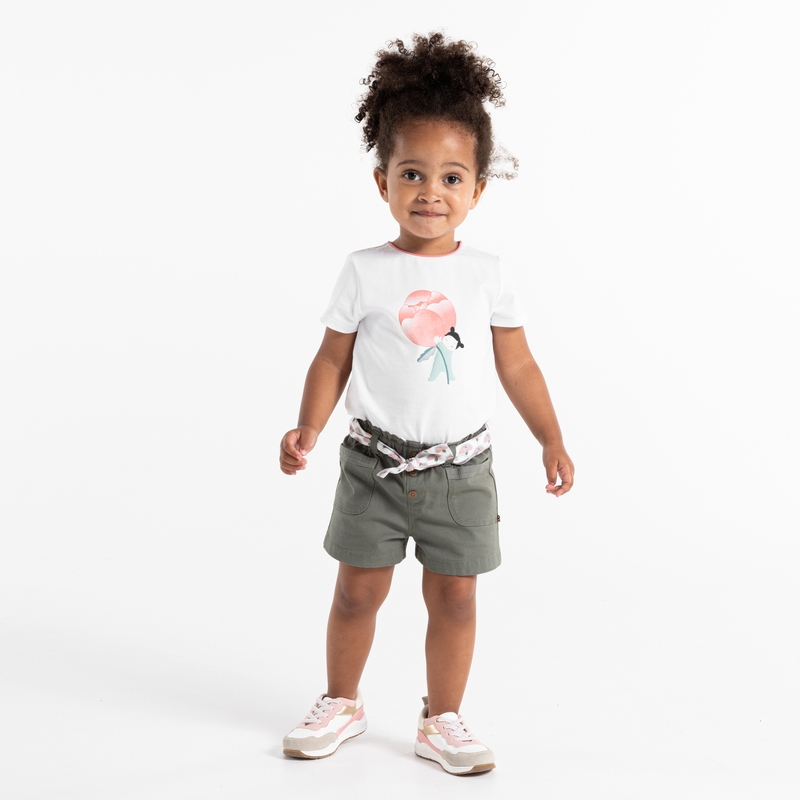 T-shirt camélia rose bébé fille