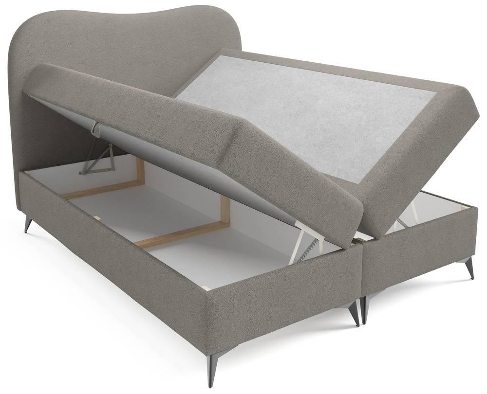 NADUVI Collection Boxspring Adler bouclé met opbergruimte 160 x 200 cm