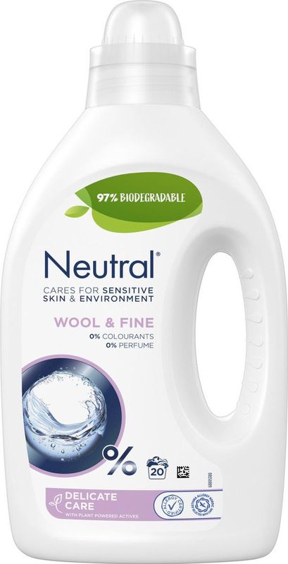 Neutral Wol & Fijn Vloeibaar Wasmiddel  20 wasbeurten