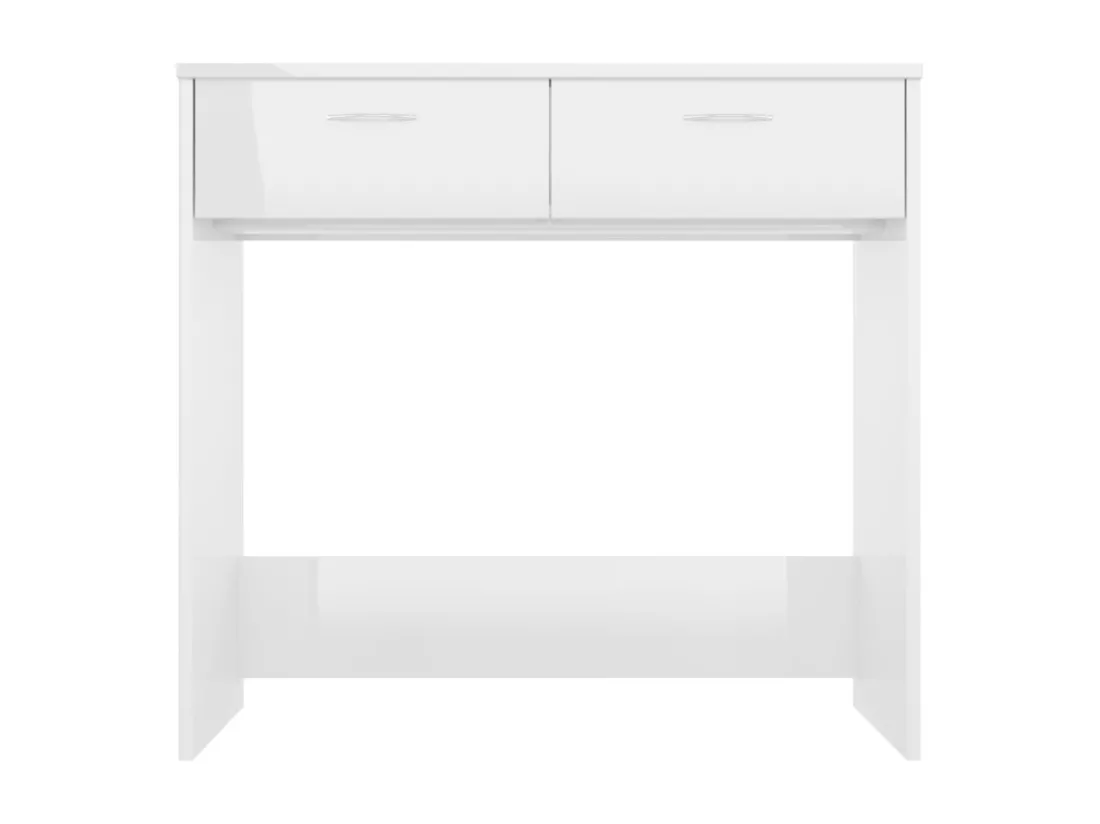 Bureau Blanc brillant 80x40x75 cm Aggloméré