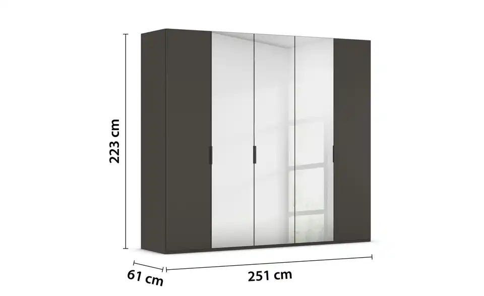 Drehtürenschrank Fifty 251 cm 5 Stück