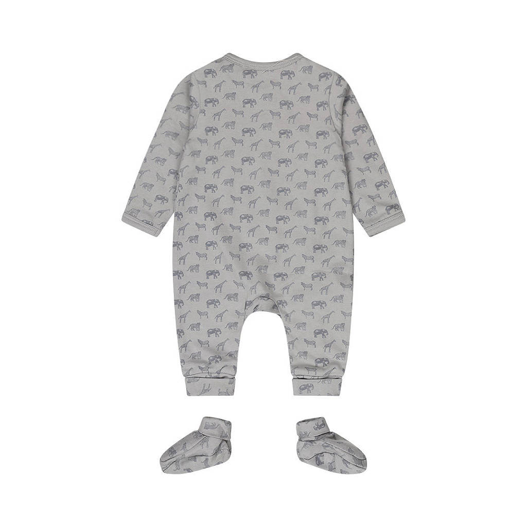 Dirkje boxpak + slofjes grijs/blauw