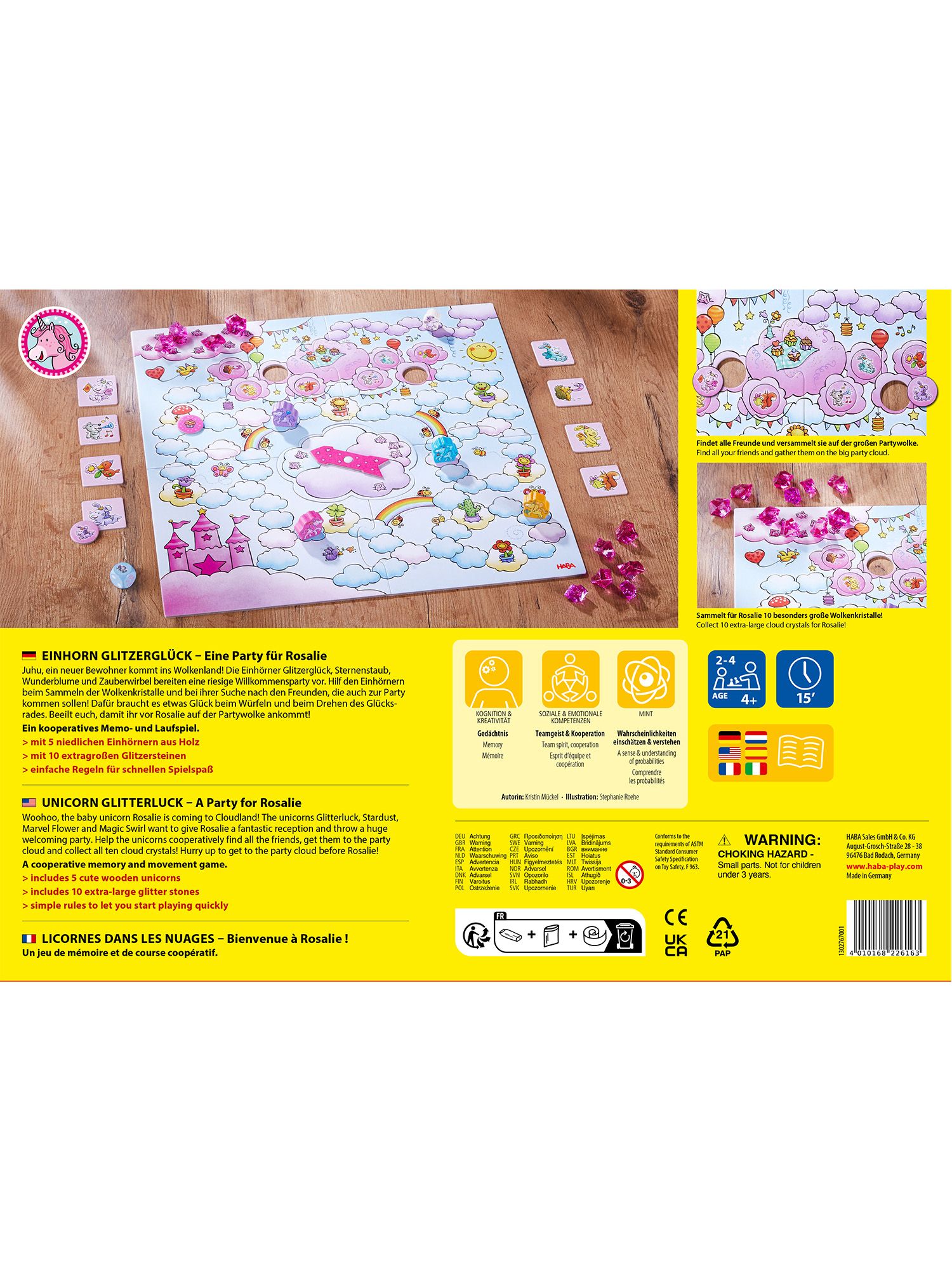 HABA Spiel Einhorn Glitzerglück - Eine Party für Rosalie