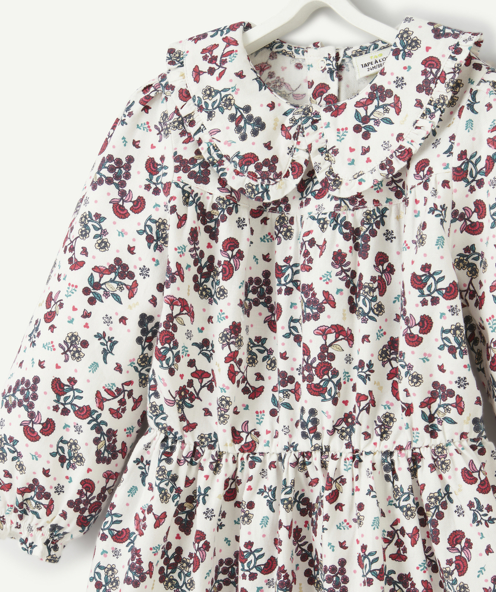 ROBE COL CLAUDINE BÉBÉ FILLE EN COTON ET IMPRIMÉE FLORAL
