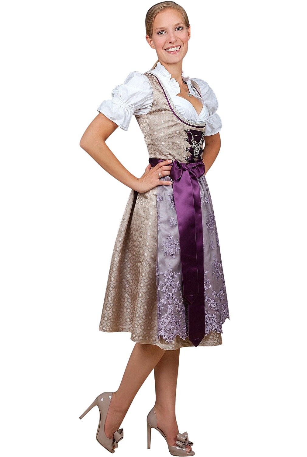 Midi Dirndl 2-teilig Brokat