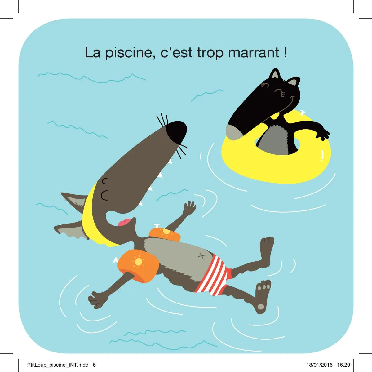 Auzou Livre de Bain P'tit Loup à la Piscine