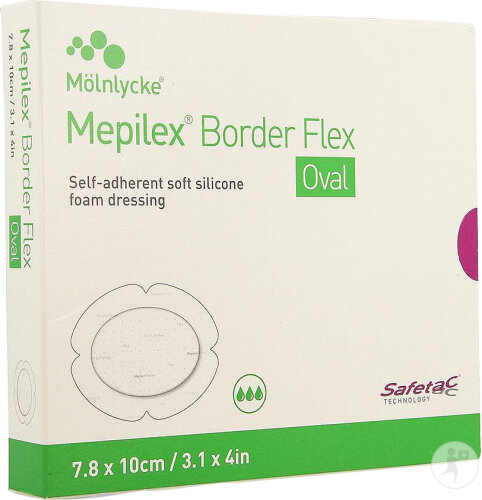 Mepilex Border Flex ovale 7,8x10cm 5 Pièces
