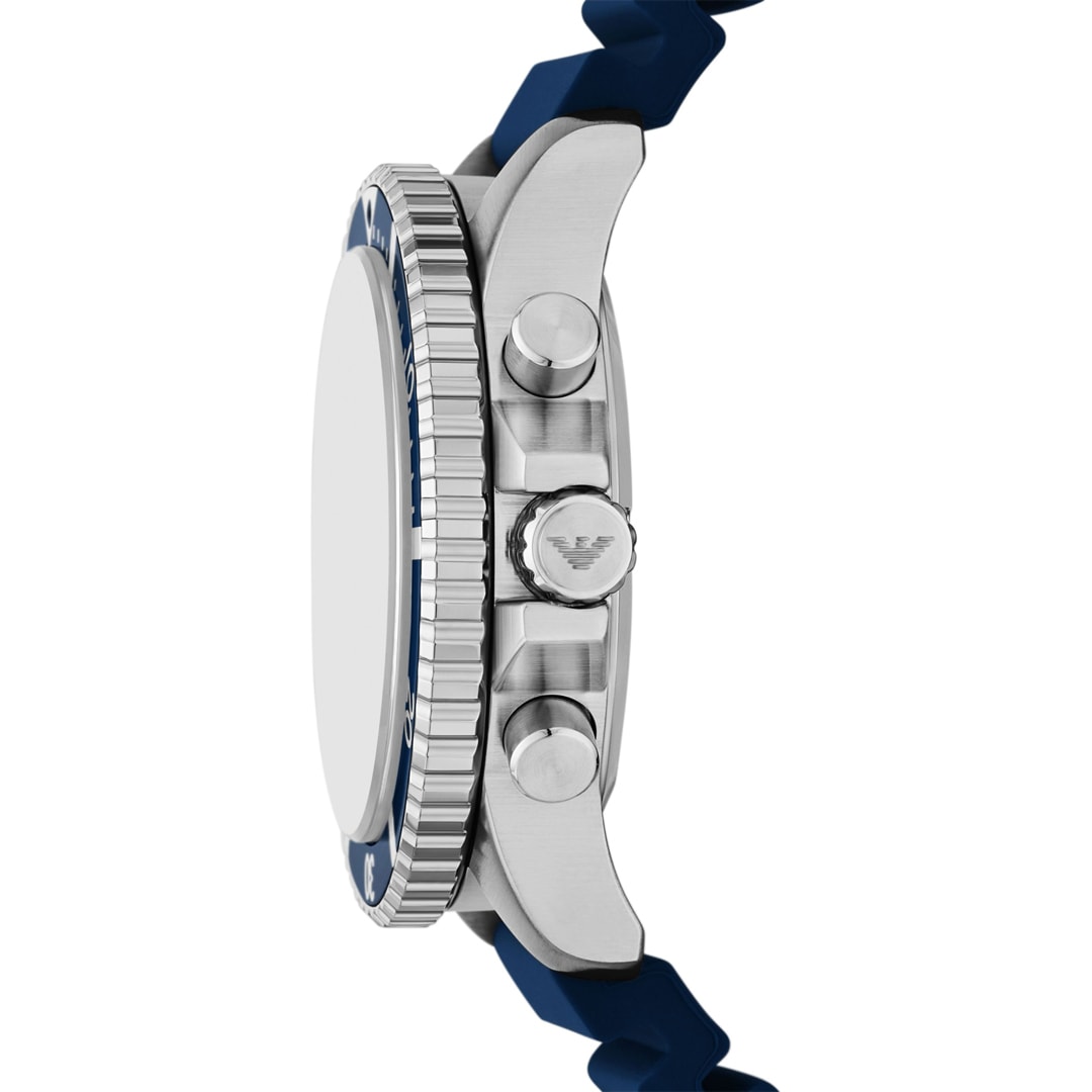 Emporio Armani Diver Sea Explorer Solar Chronograph Silbrig / Blau
