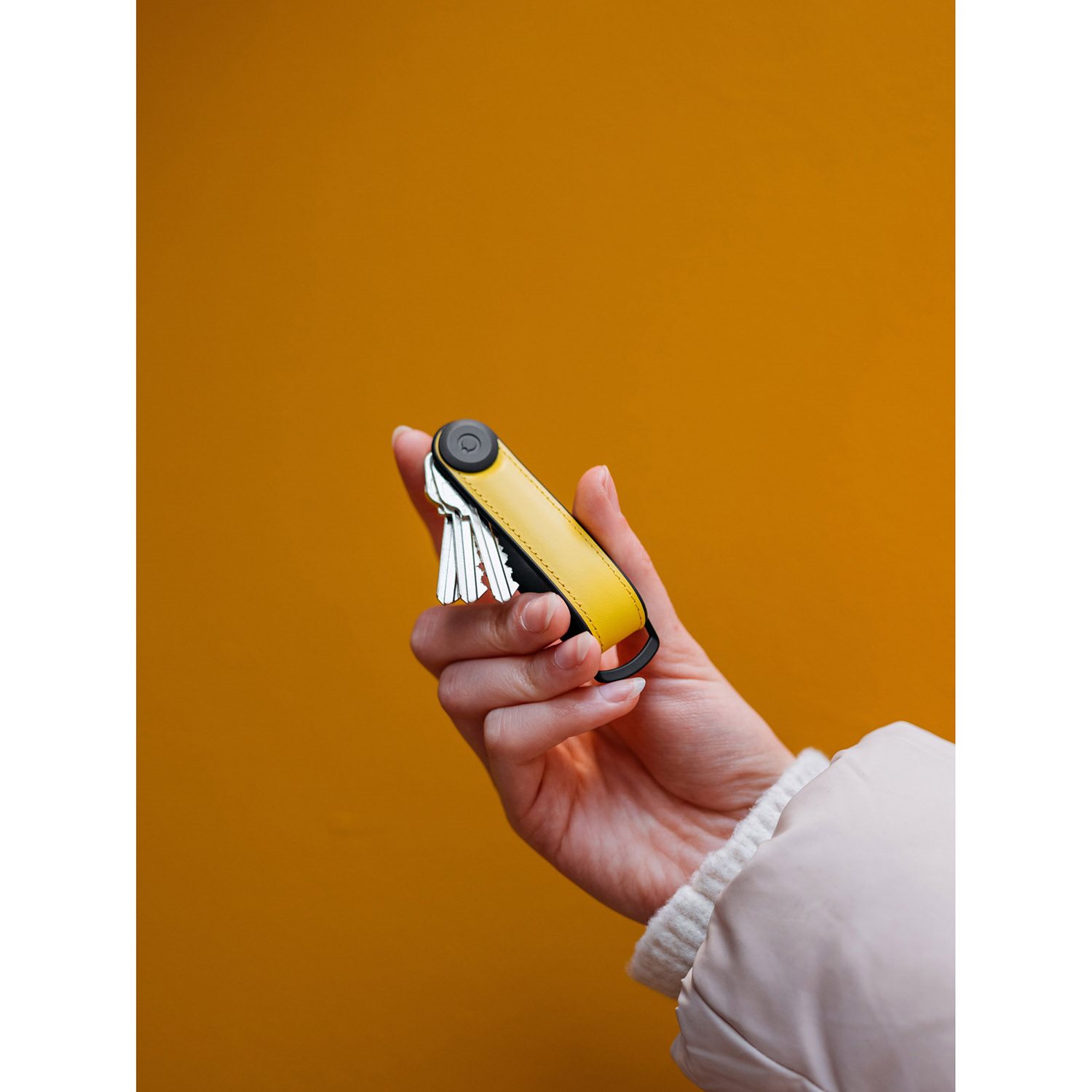 Orbitkey Hybrid Leather Key Organiser sun yellow