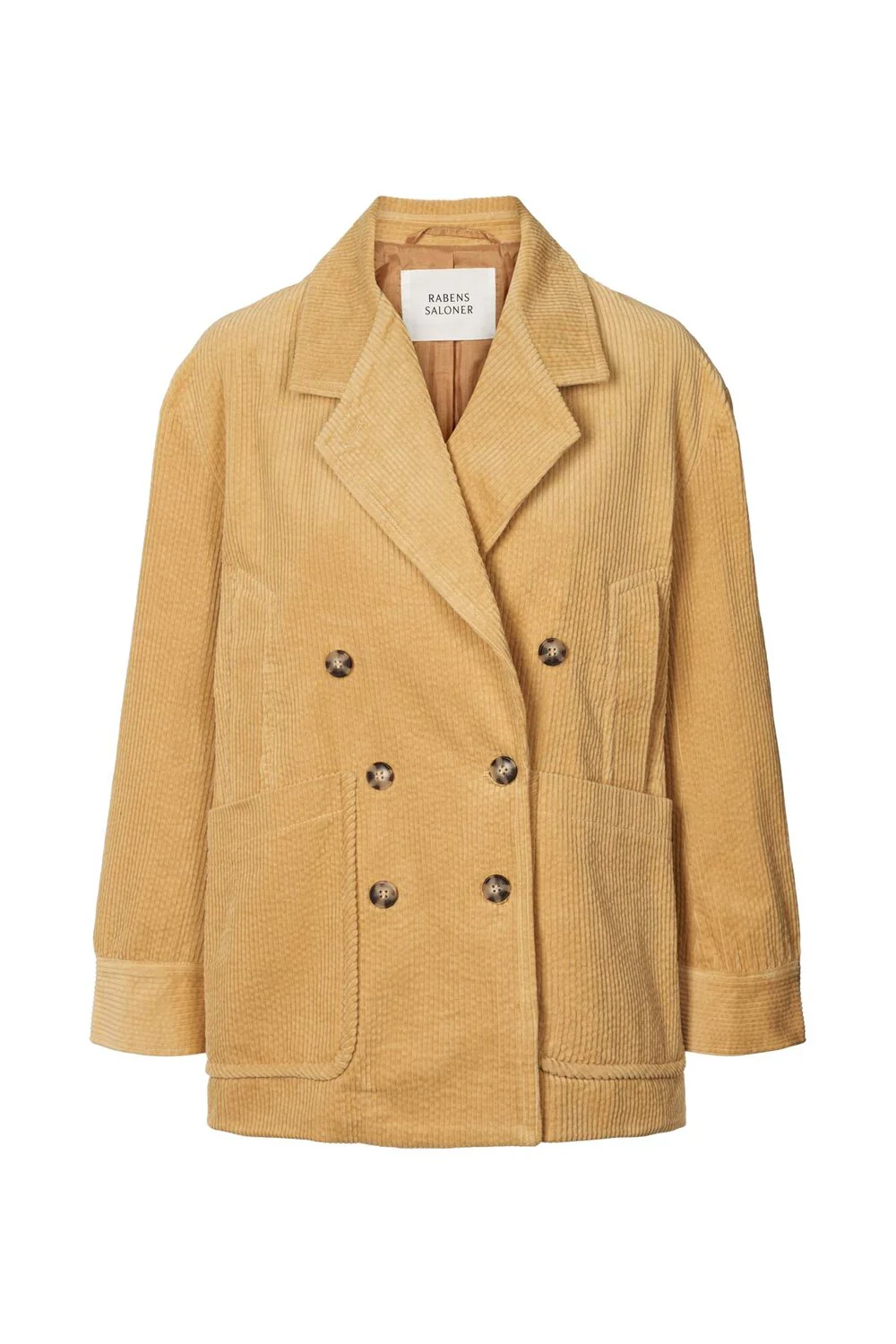 Rabens Saloner  Carmeline Corduroy fløjsblazer - Mustard