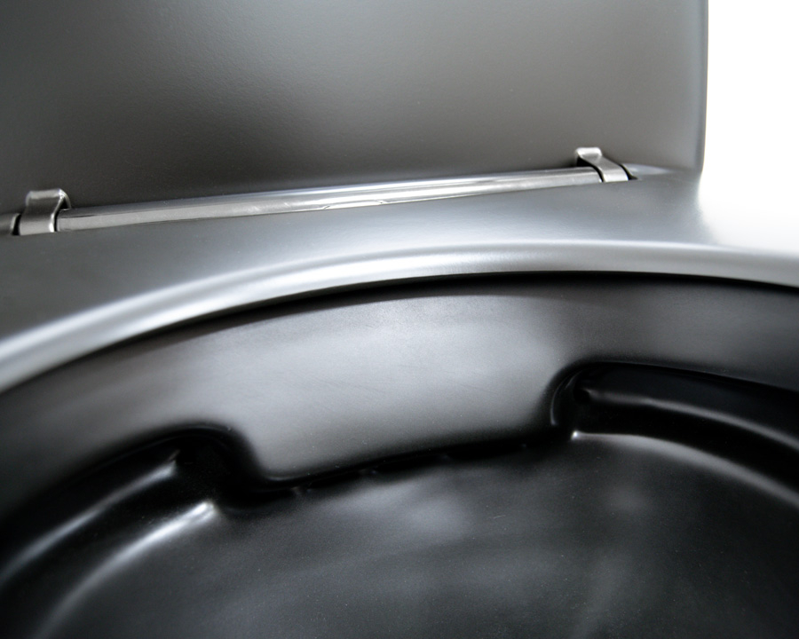 SaniGoods Apollo mat zwarte toiletpot inclusief zitting anti-kalk 48cm