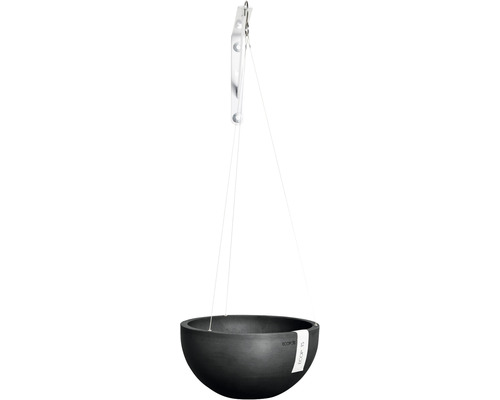 Ecopots Brussels hangende bloemenmand, kunststof, Ø 26,5 cm, H 13 cm, donkergrijs
