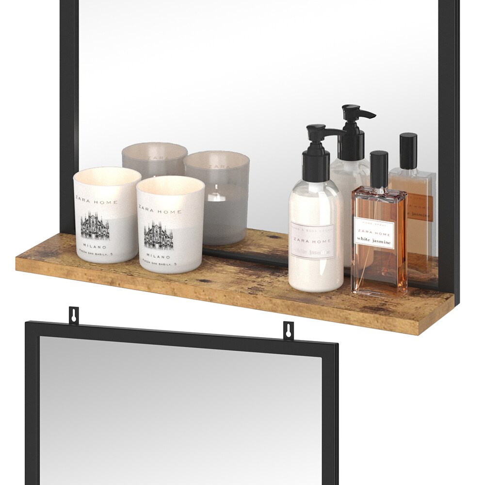 Vicco Badspiegel Fyrk Vintage Badezimmerspiegel mit Ablage Wandspiegel für Bad