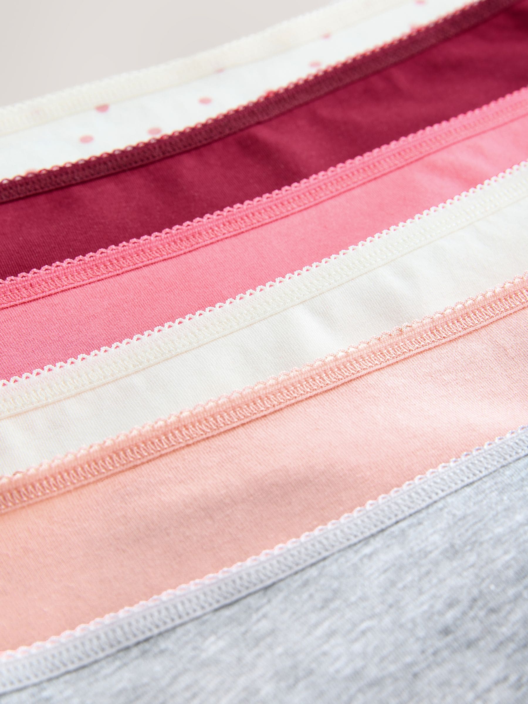 Bessenkleur/roze - Set van 7 slips met hoog katoengehalte