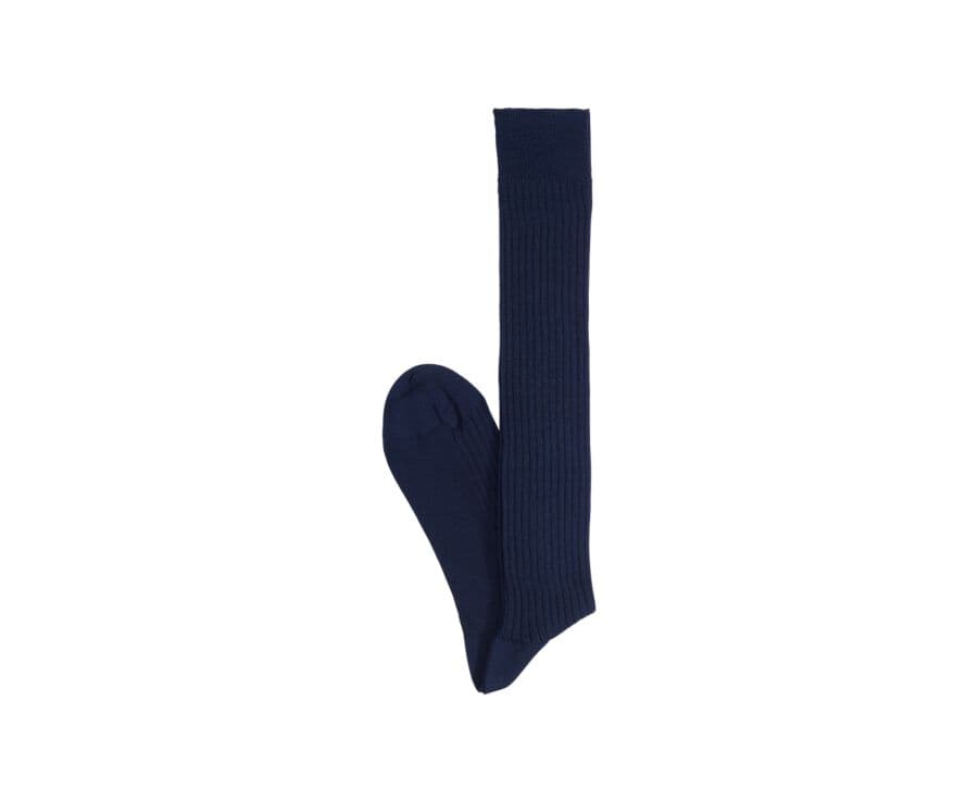 Chaussettes hautes homme fil d’Écosse Marine