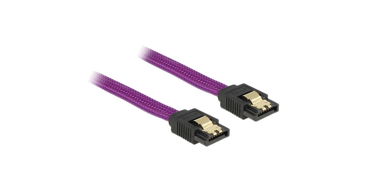 DeLOCKSATA 6 Gb/s 30 cm violet kabel  (Paars)