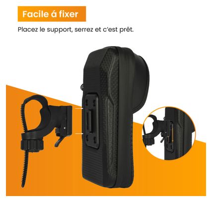 Support et Protection Smartphone Robuste et étanche Pour vélo R2B Rotation à 360 Degrés