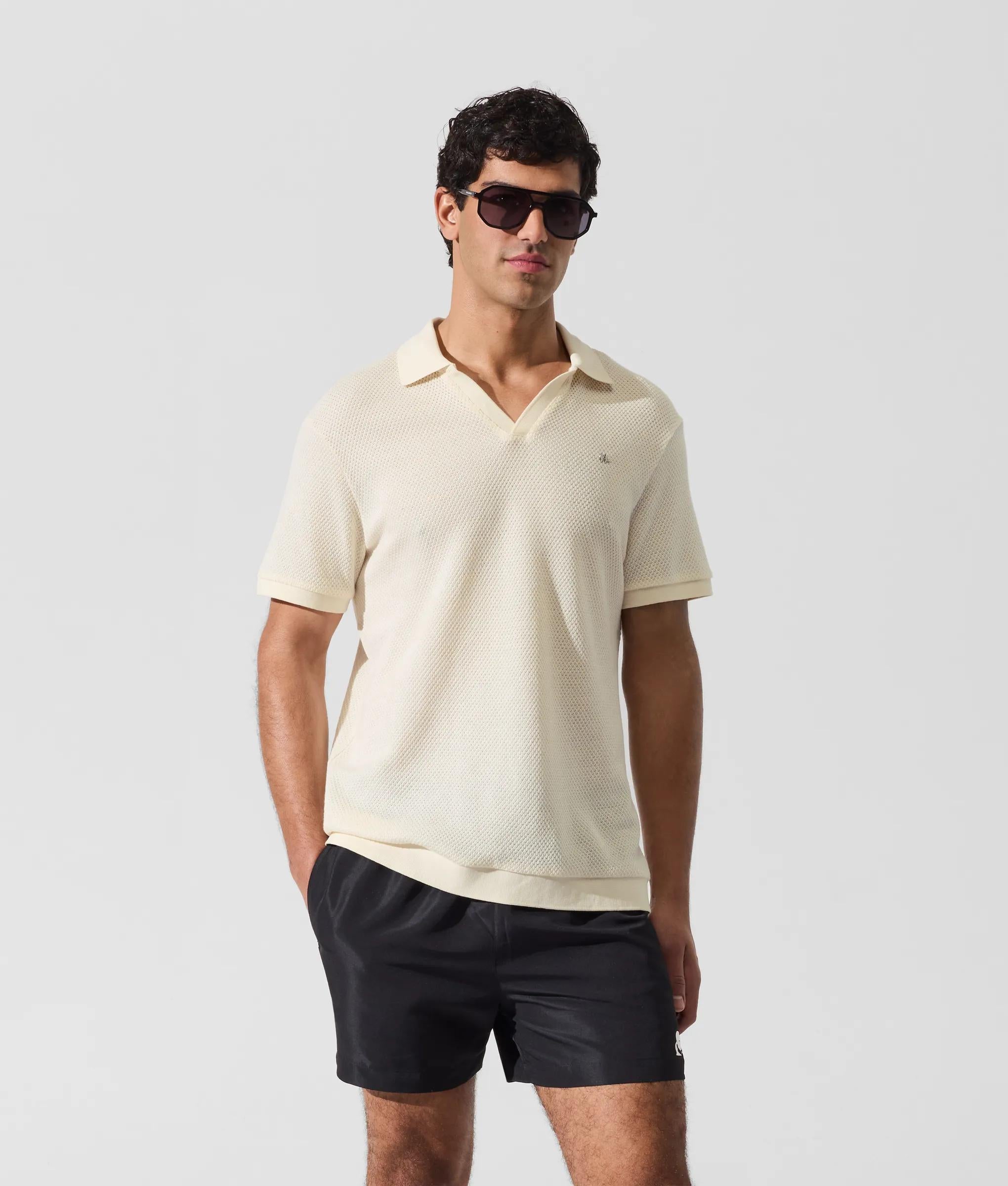 Metaal Monogram gehaakt polo shirt