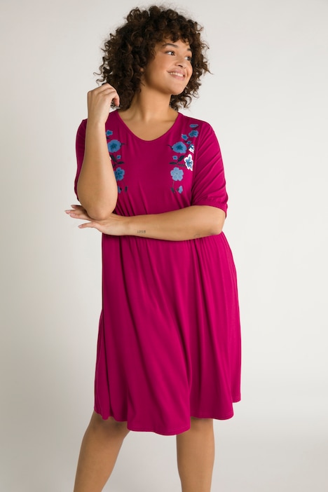 Bellieva-Kleid, Jersey, V-Ausschnitt, Halbarm, Quernaht