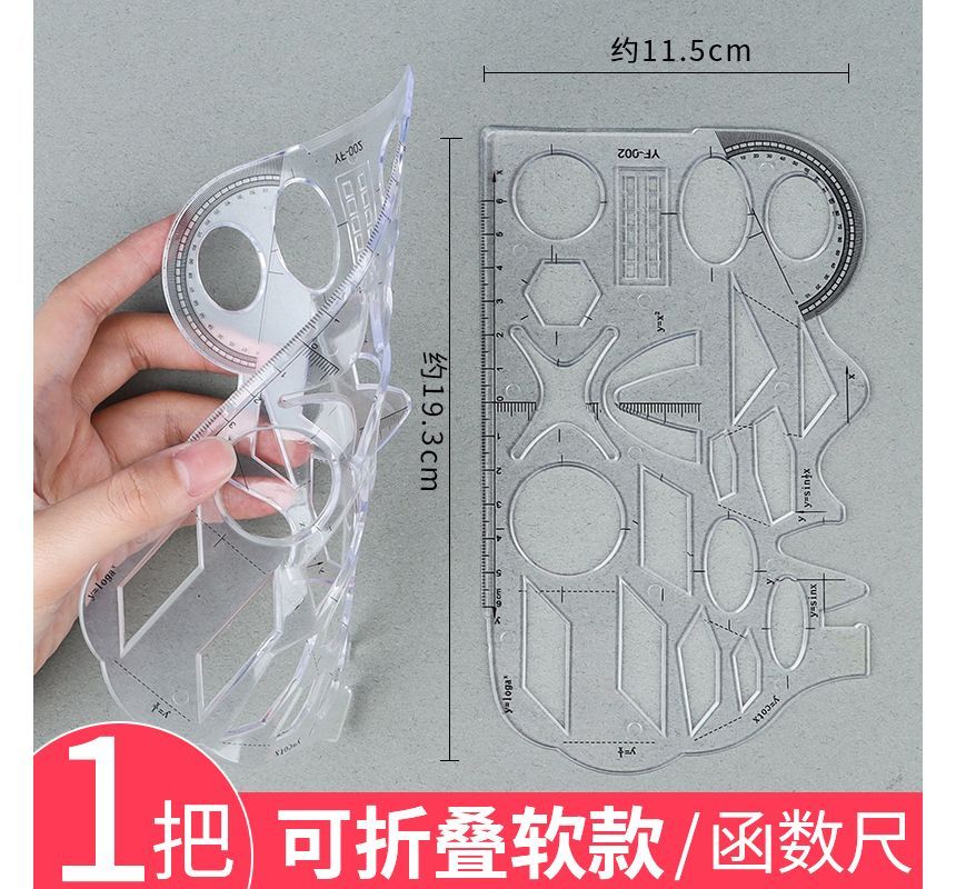 Yogow - Plastic tekensjabloon (verschillende ontwerpen) / Set