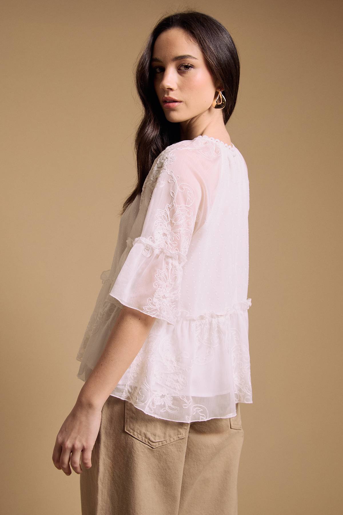 Oasis Blouse Péplum En Mousseline
