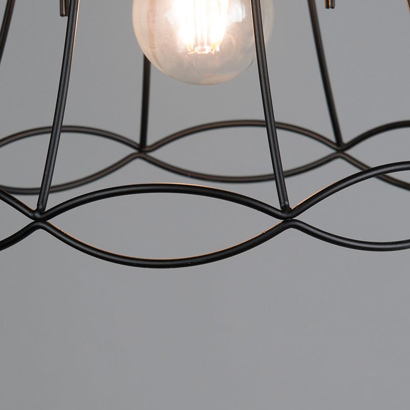 Retro hanglamp zwart 25 cm - Granny Frame
