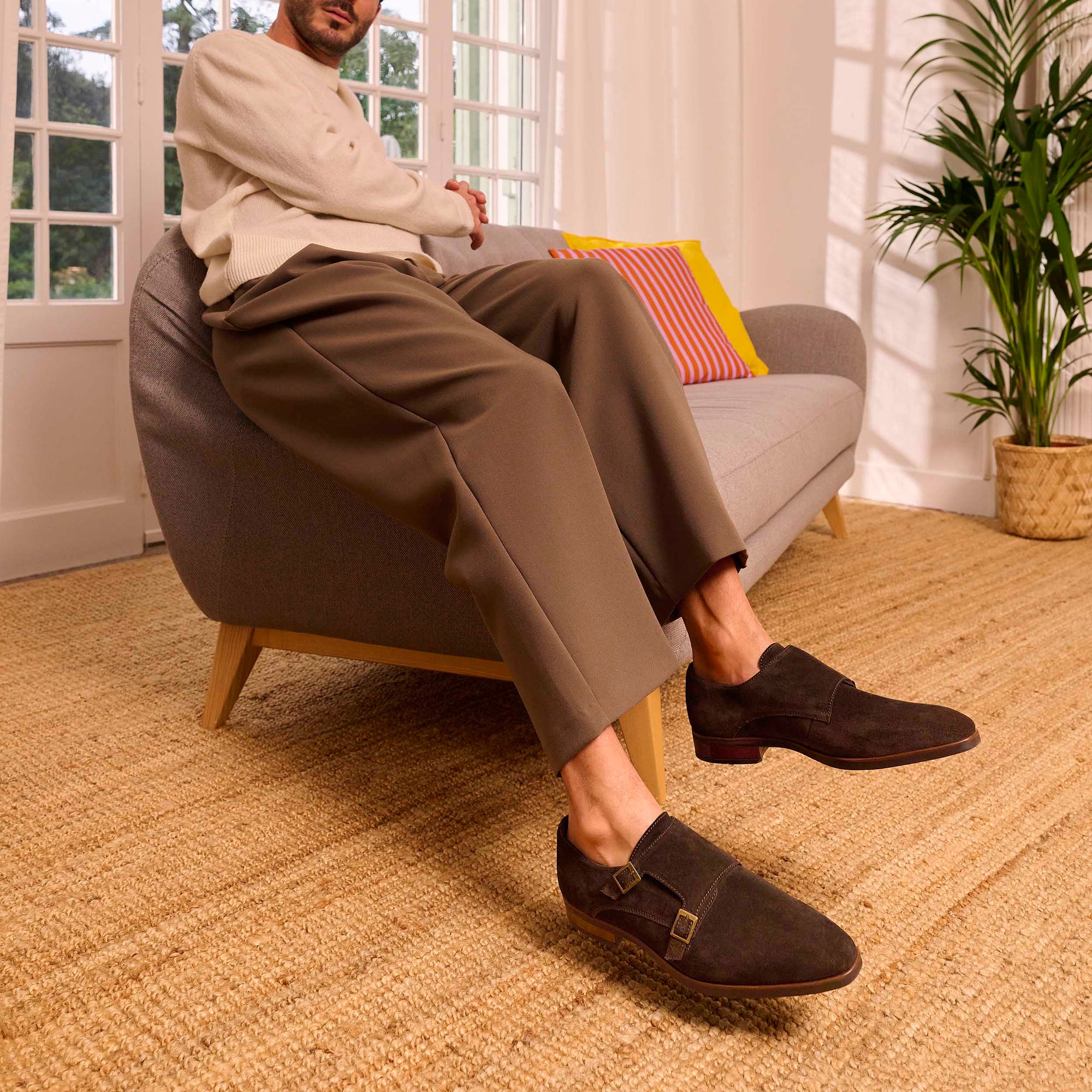 Derbies Homme en cuir marron