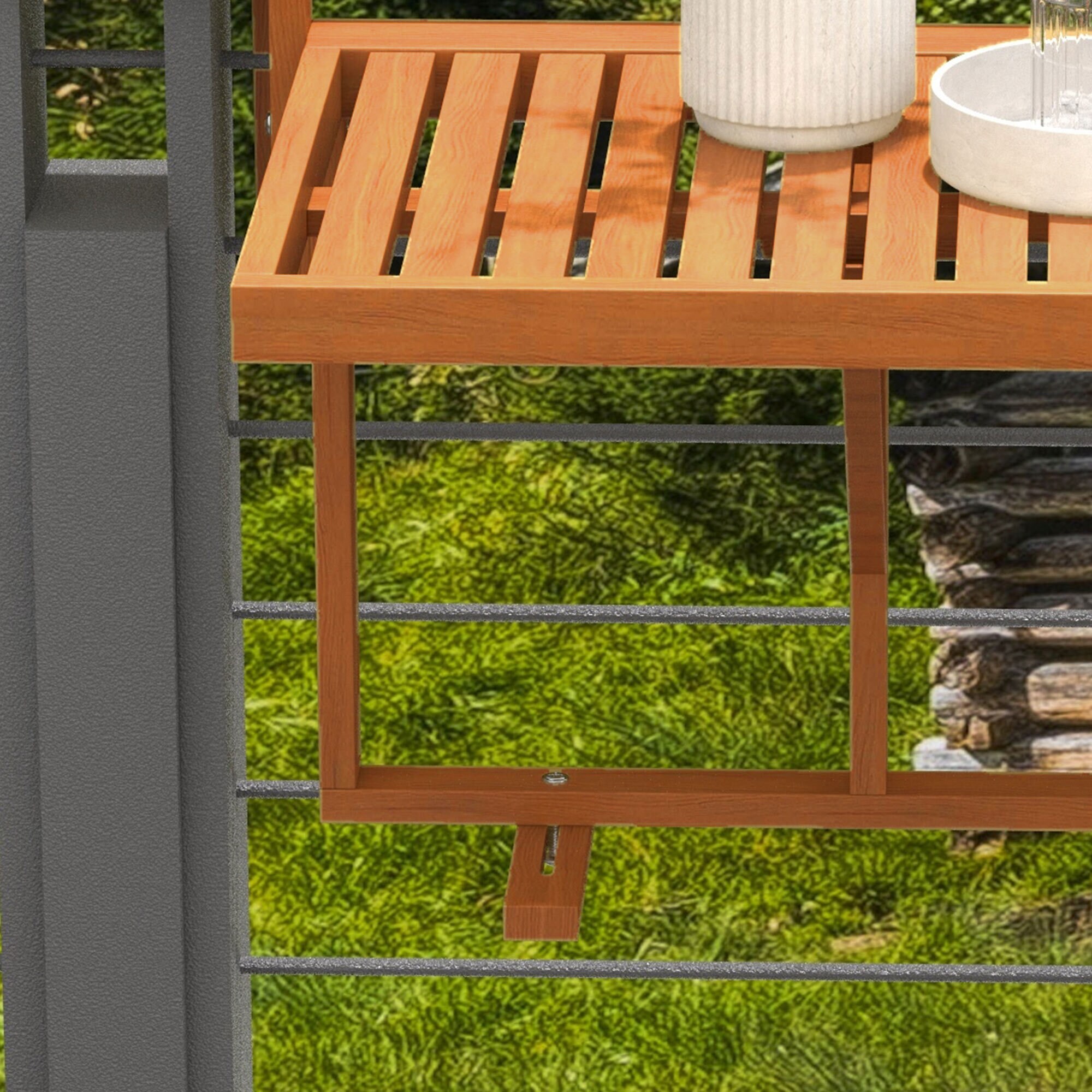 Outsunny Hängetisch mit 4 verstellbaren Positionen natur 68L x 65B x 55H cm