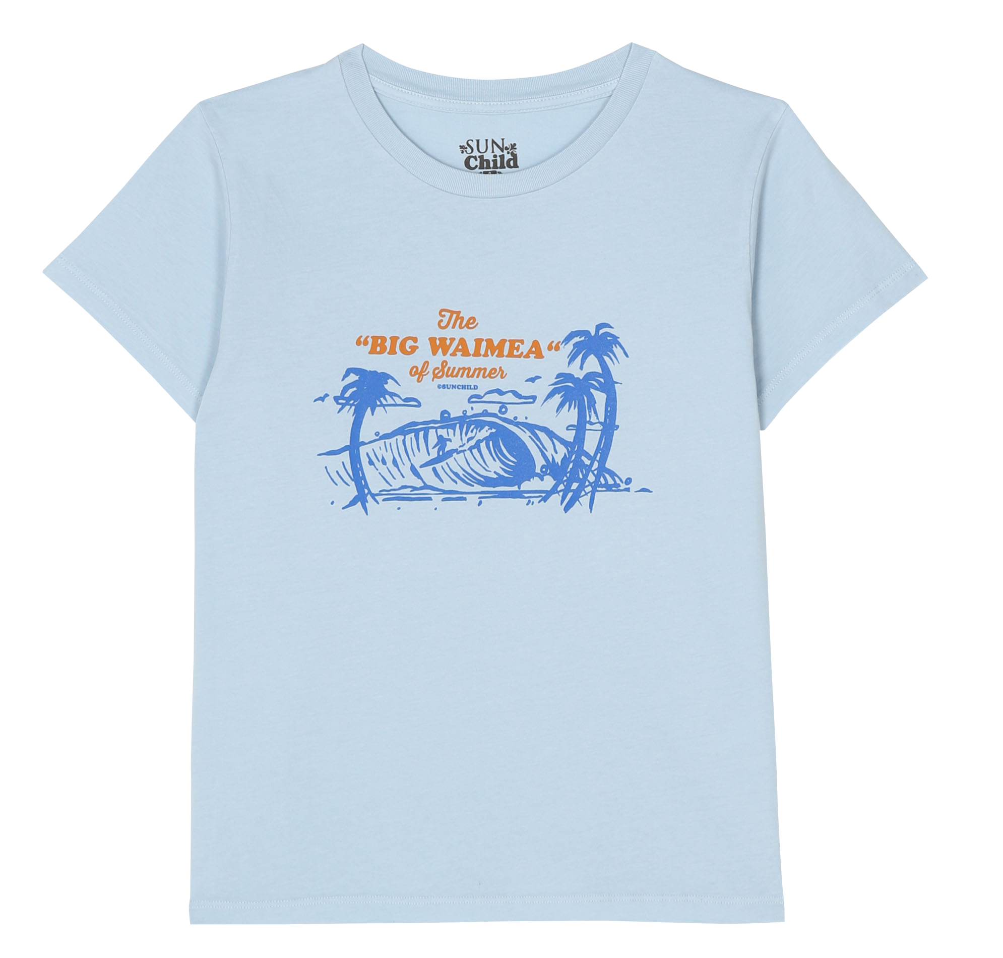WAIMEA - Tee-shirt col rond imprimé en coton | Bleu